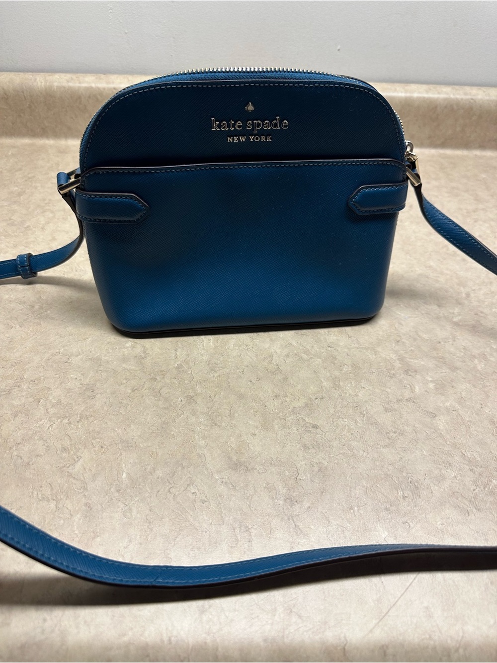 kate spade teal blue saffiano leather crossbody